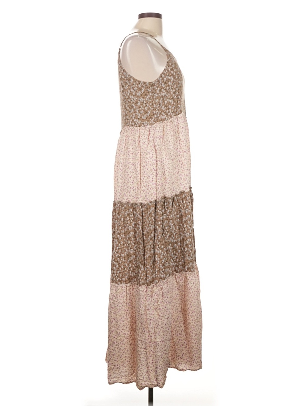 Natural Life Kaia Boho Cottagecore Mixed Floral Print Tiered Maxi Dress• Medium - Picture 6 of 7